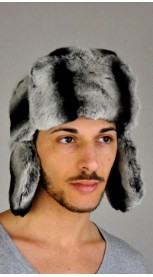 Mütze aus Rex-Chinchilla in russischem Stil